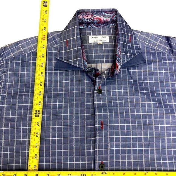 Angelino for Bermuda Buttons Pattern Down Long Sleeve Collar Men's Shirt Sz XL - Picture 12 of 14